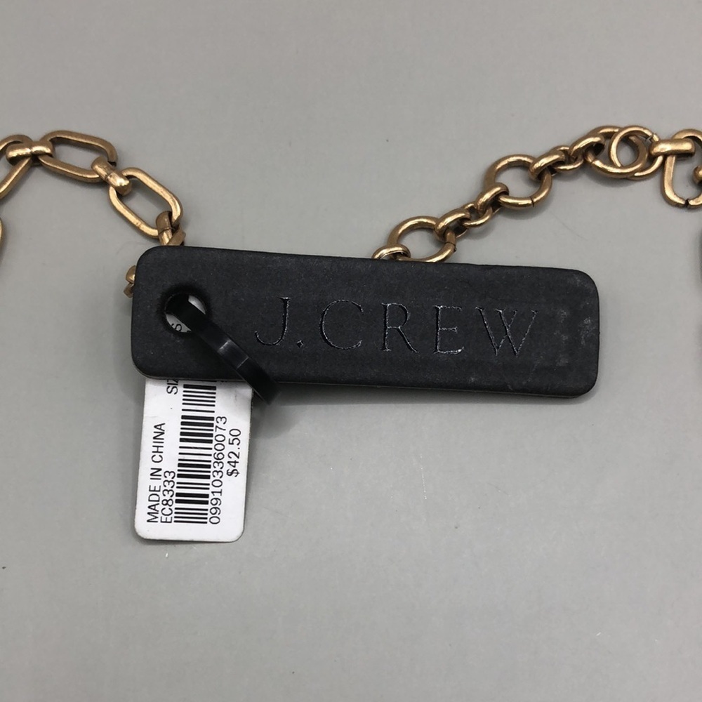 NWT J.Crew crystal elegant statement chain necklace modernist style dressy - Picture 6 of 8